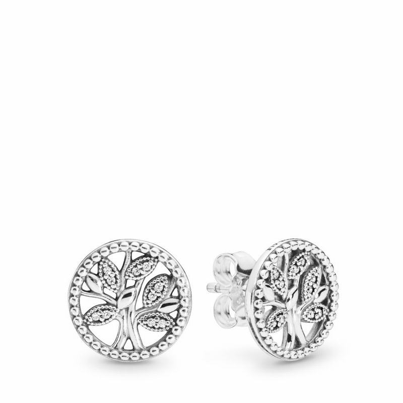 Pandora Australia Trees of Life Stud Earrings - Sterling Silver | LYWOUB485